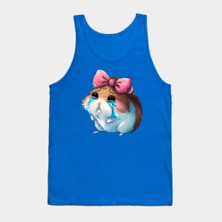 Sad Hamster wearing pink Bow-Coquette Tank Top